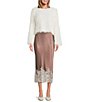 A.Ren Halle Fringe Feathered Round Neck Long Sleeve Top - Image 3