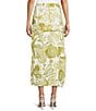 A.Ren Irisa Printed Half Sheer Woven Maxi Skirt - Image 2
