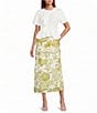 A.Ren Irisa Printed Half Sheer Woven Maxi Skirt - Image 5