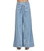 A.Ren Sainte Coordinating Denim Wide Leg Flared Back Zip Pants - Image 1