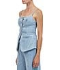 A.Ren Sainte Square Neck Sleeveless Button Front Coordinating Denim Top - Image 3