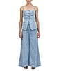 A.Ren Sainte Square Neck Sleeveless Button Front Coordinating Denim Top - Image 4