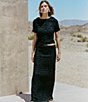 A.Ren Sorrel Chiffon Coordinating Pull-On Maxi Pencil Skirt - Image 6