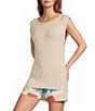 A.Ren Whitney Round Neck Sleeveless Sweater Knit Top - Image 1