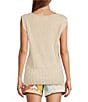 A.Ren Whitney Round Neck Sleeveless Sweater Knit Top - Image 2