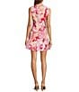 Abbey Glass Avery Jacquard Retro Print Crew Neckline Sleeveless Mini Dress, Color:Pink Retro - Image 2