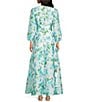 Abbey Glass Brooke Floral Long Sleeve V-Neck Maxi Dress, Color:Tropical Organza - Image 2