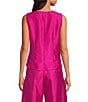 Abbey Glass Callie Round Neckline Button Front Coordinating Sleeveless Top - Image 2