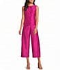 Abbey Glass Callie Round Neckline Button Front Coordinating Sleeveless Top - Image 3