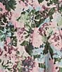 Abbey Glass Caroline Asymmetrical Neck Sleeveless Bow One Shoulder Bow Floral Jacquard Pocketed A-Line Dress, Color:Pink Absract - Image 3