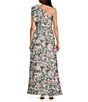 Abbey Glass Caroline Asymmetrical Neck Sleeveless Bow One Shoulder Bow Floral Jacquard Pocketed A-Line Dress, Color:Pink Absract - Image 2