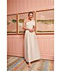 Abbey Glass Caroline Asymmetrical Neck Sleeveless Bow One Shoulder Bow Jacquard Pocketed A-Line Gown, Color:White Bubble - Image 5