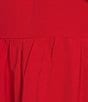 Abbey Glass Caroline Organza Asymmetrical Neck Sleeveless Bow One Shoulder Bow Pocketed A-Line Gown, Color:Red Faille - Image 3