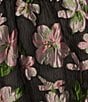 Abbey Glass Caroline Organza Floral Jacquard Asymmetrical Neck Sleeveless Bow One Shoulder Bow Pocketed A-Line Gown, Color:Black Organza - Image 3