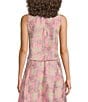 Abbey Glass Coordinating Ava Jacquard Scoop Neck Sleeveless Cropped Top, Color:Pink Paradise - Image 2