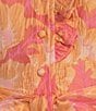 Abbey Glass Floral Print Sadie Ruffle Short Sleeve Tie Waist Tiered Pocketed Midi Dress, Color:Hot Coral - Image 3