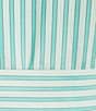 Abbey Glass Harper Stripe Print Button Down Collar Short Sleeve Poplin Midi Dress, Color:Turquoise Stripe - Image 3