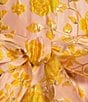Abbey Glass Olivia Floral Jacquard Crew Neck Short Sleeve Self-Tie Belt Midi Dress, Color:Yellow Gold - Image 3