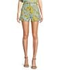 Color:Blue/Yellow - Image 1 - Penny Coordinating Floral Printed Trouser Short