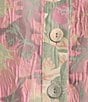 Color:Pink Paradise - Image 4 - Piper Jacquard Floral Print V-Neck 3/4 Sleeve Caftan Mini Dress