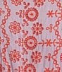 Abbey Glass Sadie Eyelet Short Ruffle Sleeve Self Tie Tiered Skirt A-Line Midi Dress, Color:Lavender Eyelet - Image 3