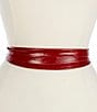 Color:Lipstick Red - Image 1 - 2#double; Midi Leather Wrap Belt