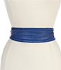 Color:Purple - Image 1 - 3#double; Classic Python Print Leather Wrap Belt