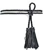 Color:Black - Image 1 - Braided Fringe Wrap Belt