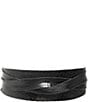 Color:Black Croco Combo - Image 1 - Classic Crocodile-Embossed Leather Classic Wrap Belt