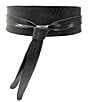 Color:Black Croco Combo - Image 2 - Classic Crocodile-Embossed Leather Classic Wrap Belt