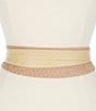 Color:Vogue Woven Miel Combo - Image 1 - Classic Leather Wrap Belt