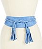 ADA Lucky Leather Braided Tassel Wide Wrap Belt - Image 1