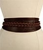 ADA Lucky Leather Braided Tassel Wide Wrap Belt - Image 1