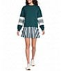 Addison Bay Breakpoint Stripe Printed Box Pleated Mini Skort - Image 3