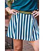 Addison Bay Breakpoint Stripe Printed Box Pleated Mini Skort - Image 5