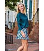 Addison Bay Breakpoint Stripe Printed Box Pleated Mini Skort - Image 6
