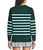 Addison Bay Carlyle Stripe Print Crew Neck Long Sleeve Sweater, Color:Ivy Stripe - Image 2
