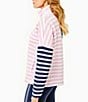 Color:Multi Stripe - Image 3 - Delancey Stand Collar Long Sleeve Zip Front Pullover