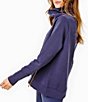 Addison Bay Everyday Mock Neck Zip Hem Pullover, Color:Navy - Image 3