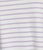Addison Bay Everyday Stripe Print Scoop Neck Long Sleeve Top, Color:Super White/Lavender Stripe - Image 4