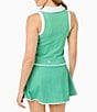 Addison Bay Founders Gingham Print Quarter Zip Sleeveless Coordinating Tank Top - Image 2