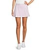 Addison Bay Gardenia Stripe Print Contract Binging Pull-On Skort, Color:Pink Stripe - Image 1