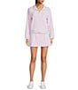 Addison Bay Gardenia Stripe Print Contract Binging Pull-On Skort, Color:Pink Stripe - Image 3