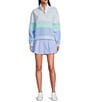 Addison Bay JV Quarter Zip Stripe Print Long Sleeve Coordinating Sweatshirt, Color:Tonal Blue Multi - Image 3