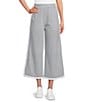 Addison Bay Lennon Stripe Print Wide Leg Coordinating Pull-On Crop Pants, Color:Navy Stripe - Image 1