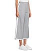 Addison Bay Lennon Stripe Print Wide Leg Coordinating Pull-On Crop Pants, Color:Navy Stripe - Image 3