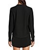 Addison Bay Palmetto Long Sleeve Crew Neck Shirttail T-Shirt, Color:Black - Image 2