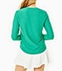 Color:Palm - Image 2 - Palmetto Long Sleeve Mesh Knit Top