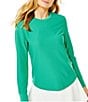 Addison Bay Palmetto Long Sleeve Mesh Knit Top, Color:Palm - Image 1