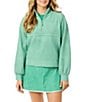 Addison Bay Wren Gingham Print Long Sleeve Quarter Zip Sweatshirt - Image 1